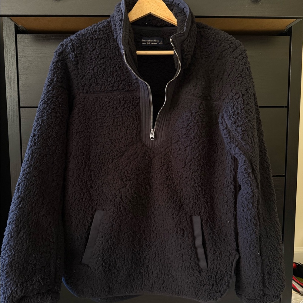 Abercrombie & Fitch Women’s Quarter Zip-Up Sherpa Jacket Pullover